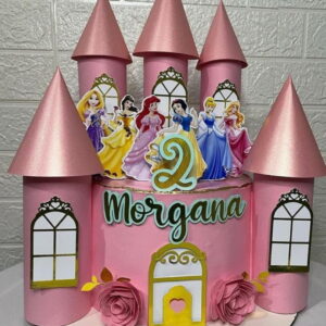 Arquivo de Corte Topo de Bolo Castelo Princesas em Camada