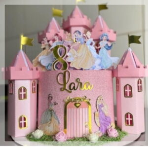 Arquivo de Corte Topo de Bolo Castelo Princesas Studio #2901