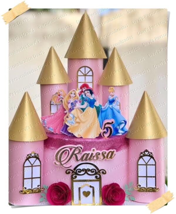 Arquivo de Corte Topo de Bolo Castelo Princesas Torre