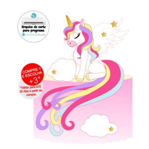 Arquivo de Corte Topo de Bolo Cauda Unicornio