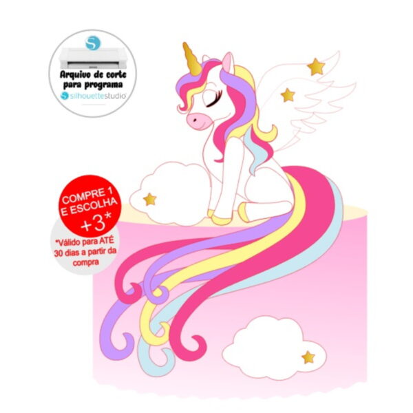Arquivo de Corte Topo de Bolo Cauda Unicornio