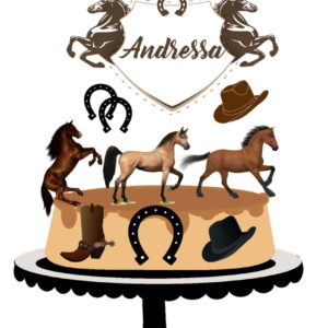 Arquivo de corte Topo de Bolo Cavalos 02