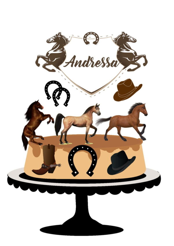 Arquivo de corte Topo de Bolo Cavalos 02