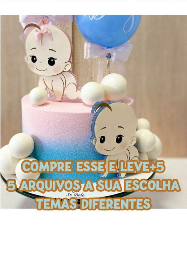Arquivo de Corte Topo de Bolo Cha Revelação Bebês Camada