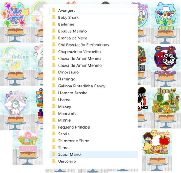 Arquivo de Corte Topo de bolo CIRCULAR 23 Temas Studio (3) - Imagem 2