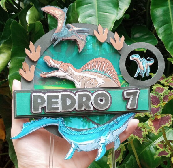 ARQUIVO DE CORTE Topo de bolo Circular Dinossauros