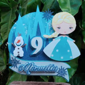ARQUIVO DE CORTE Topo de bolo Circular Frozen Elsa Cute