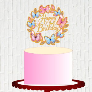 Arquivo de Corte Topo de Bolo Circular Happy Birthday