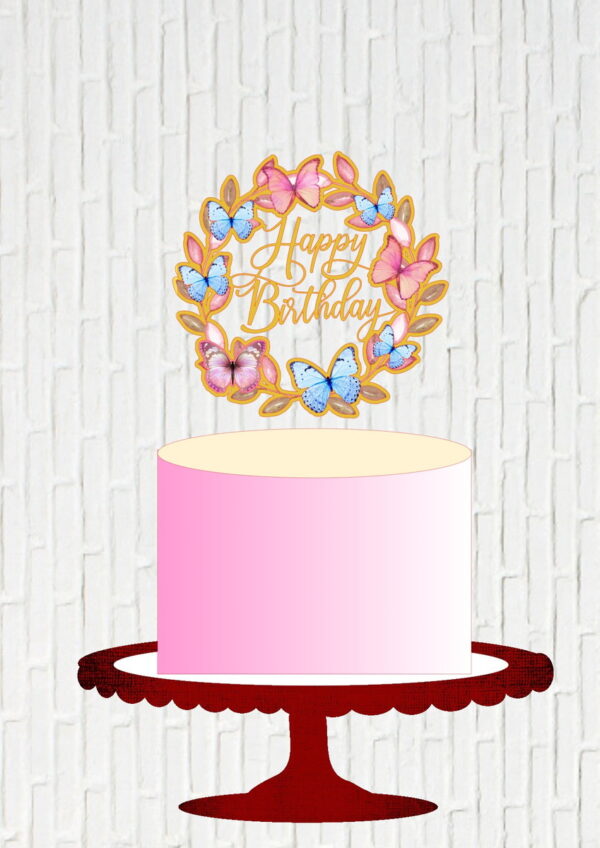 Arquivo de Corte Topo de Bolo Circular Happy Birthday