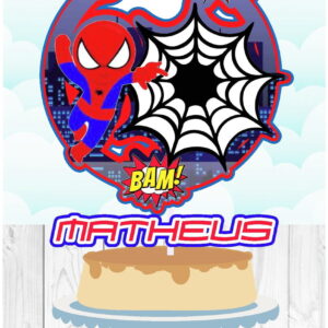 Arquivo de Corte Topo de Bolo Circular Homem Aranha #ab