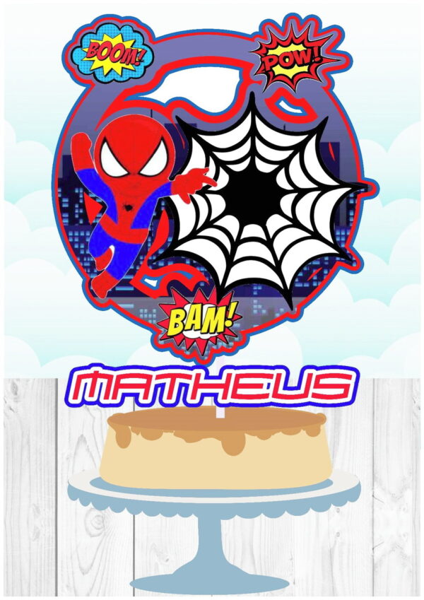 Arquivo de Corte Topo de Bolo Circular Homem Aranha #ab