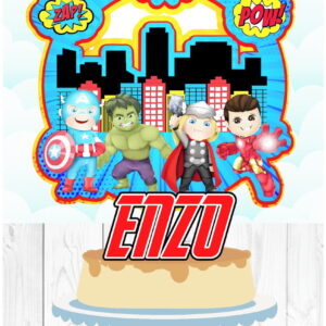 Arquivo de Corte Topo de Bolo Circular Vingadores #ab