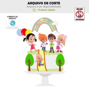 Arquivo de Corte Topo de Bolo Cleo e Cuquim