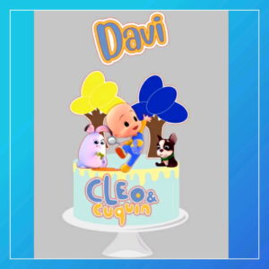 Arquivo De Corte - Topo De Bolo + Caixas Cleo E O Cuquin