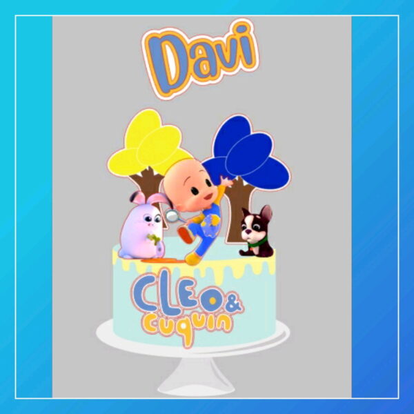 Arquivo De Corte - Topo De Bolo + Caixas Cleo E O Cuquin