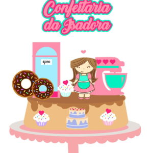 Arquivo de Corte Topo de Bolo Confeiteira 01
