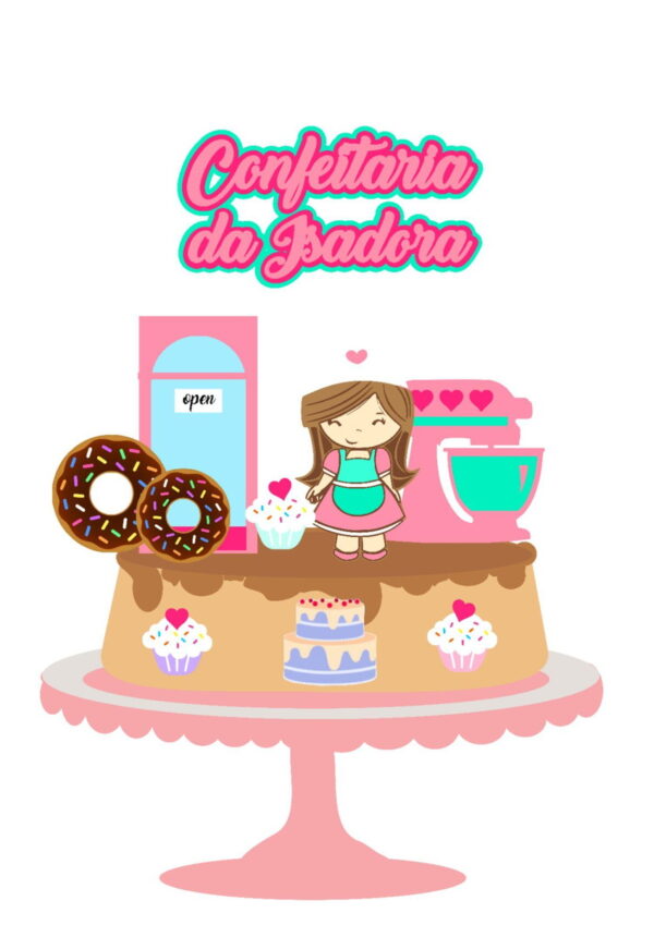 Arquivo de Corte Topo de Bolo Confeiteira 01