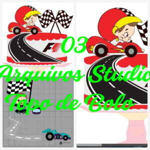 Arquivo de Corte Topo de Bolo - Corrida de Carro