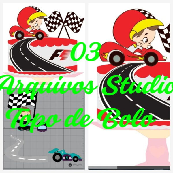 Arquivo de Corte Topo de Bolo - Corrida de Carro