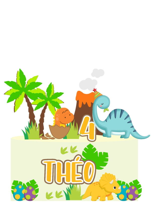 Arquivo de corte Topo de bolo Dino Baby 03