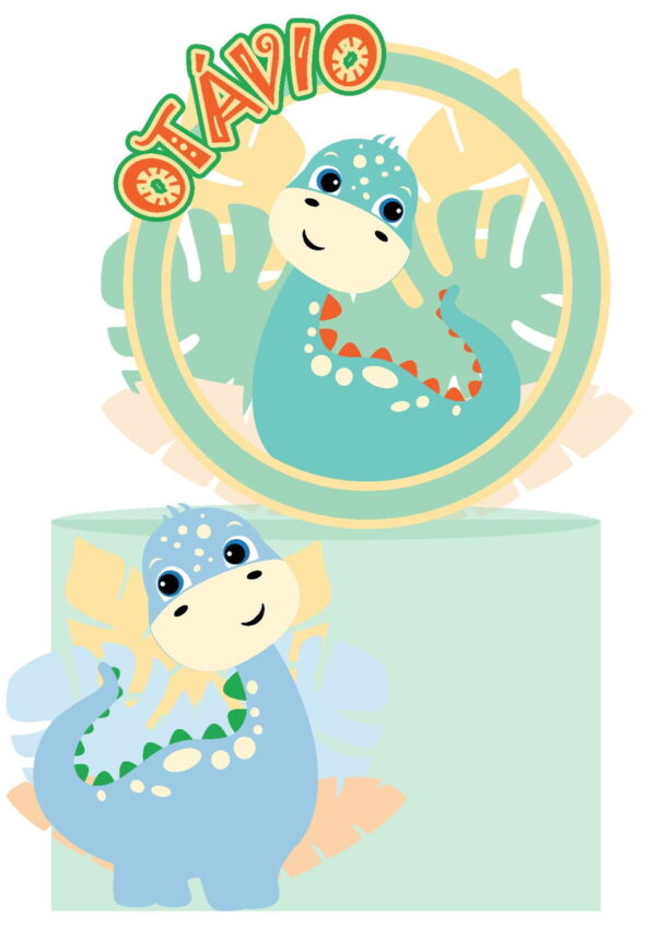 Arquivo de Corte Topo de Bolo Dino Baby 06