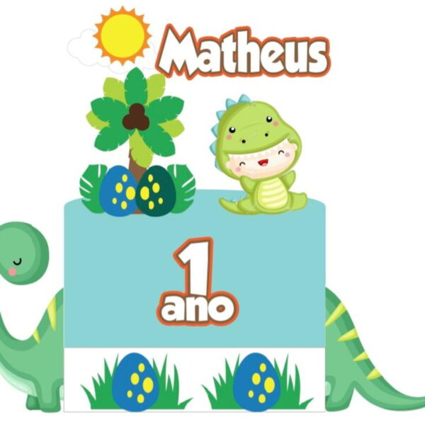 Arquivo de Corte Topo de Bolo Dino Baby Dinossauro