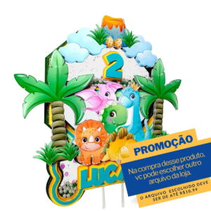 Arquivo De Corte Topo De Bolo Dino Cute
