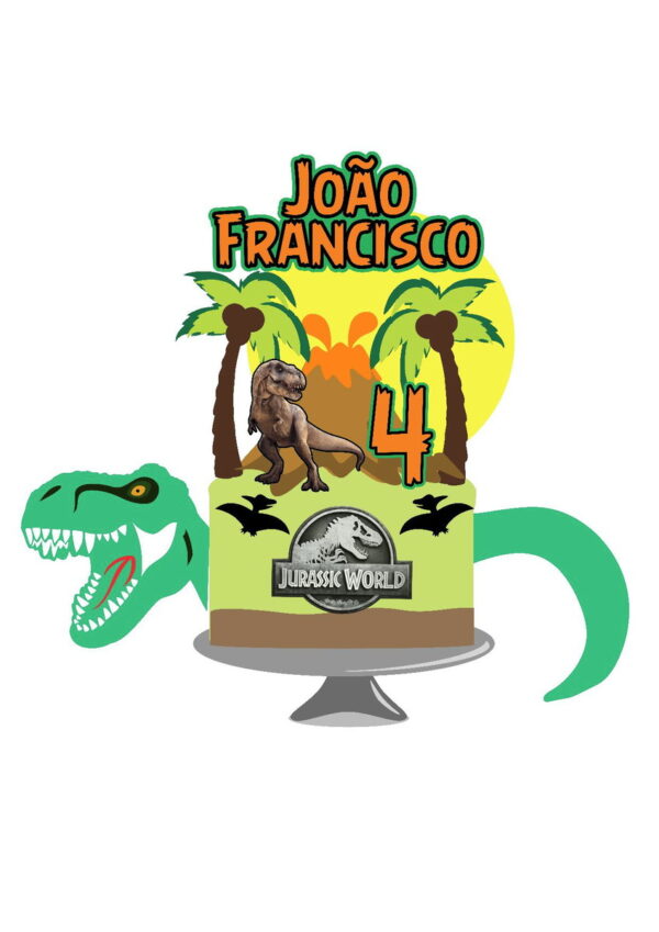 Arquivo de Corte Topo de Bolo Dinossauro