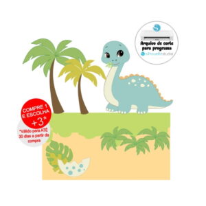 Arquivo de Corte Topo de Bolo Dino - Dinossauro
