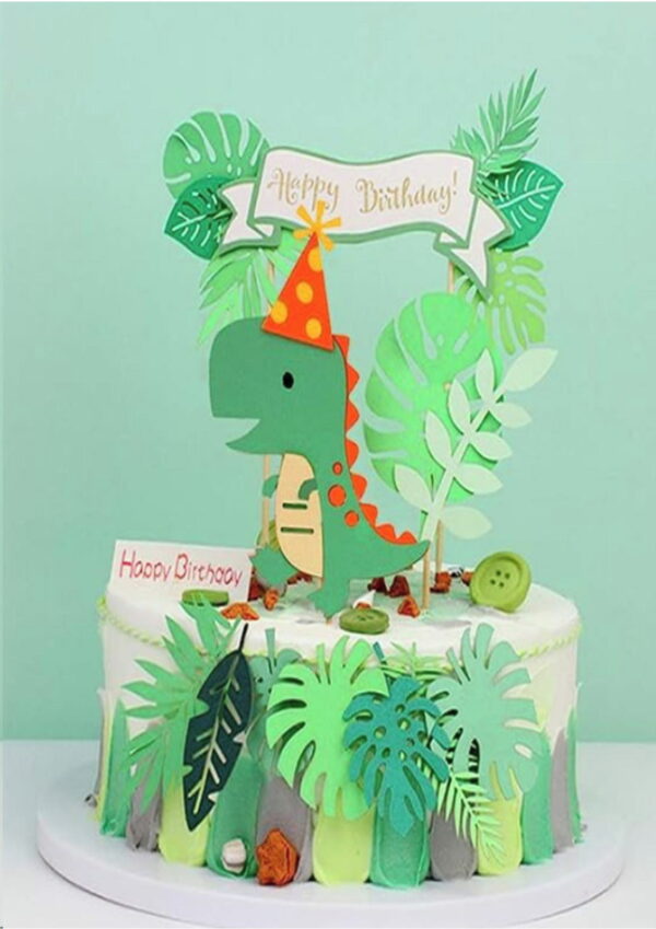 Arquivo de Corte Topo de Bolo Dino Happy Birthday