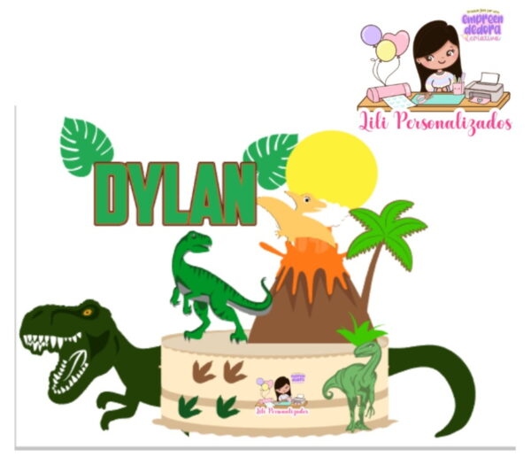 Arquivo de Corte Topo de Bolo Dinossauro 03