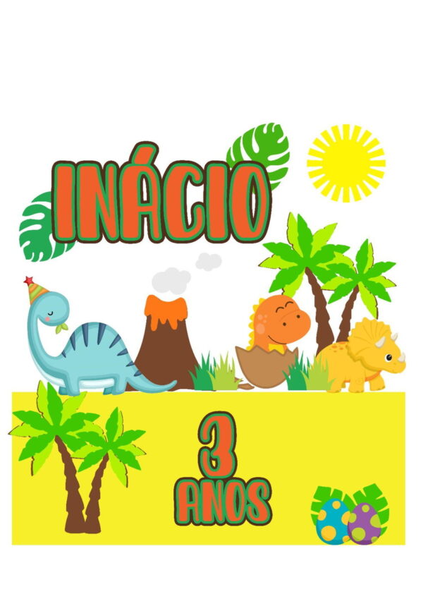 Arquivo de Corte Topo de Bolo Dinossauro 06