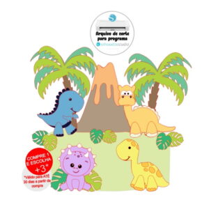 Arquivo de Corte Topo de Bolo Dinossauro 2