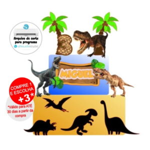 Arquivo de Corte Topo de Bolo Dinossauro