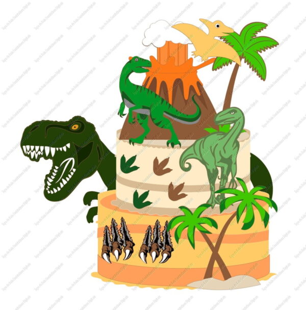 Arquivo de Corte Topo de Bolo Dinossauro - Image 2
