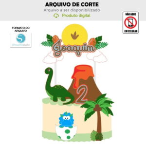 Arquivo de Corte Topo de Bolo Dinossauro