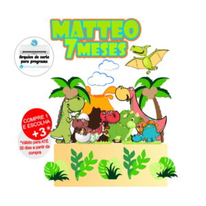 Arquivo de Corte Topo de Bolo Dinossauro