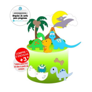 Arquivo de Corte Topo de Bolo Dinossauro