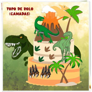 Arquivo de Corte Topo de Bolo Dinossauro