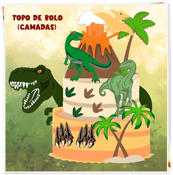 Arquivo de Corte Topo de Bolo Dinossauro