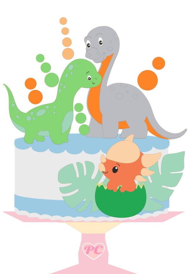 Arquivo de Corte Topo de Bolo Dinossauro Baby 20 Studio