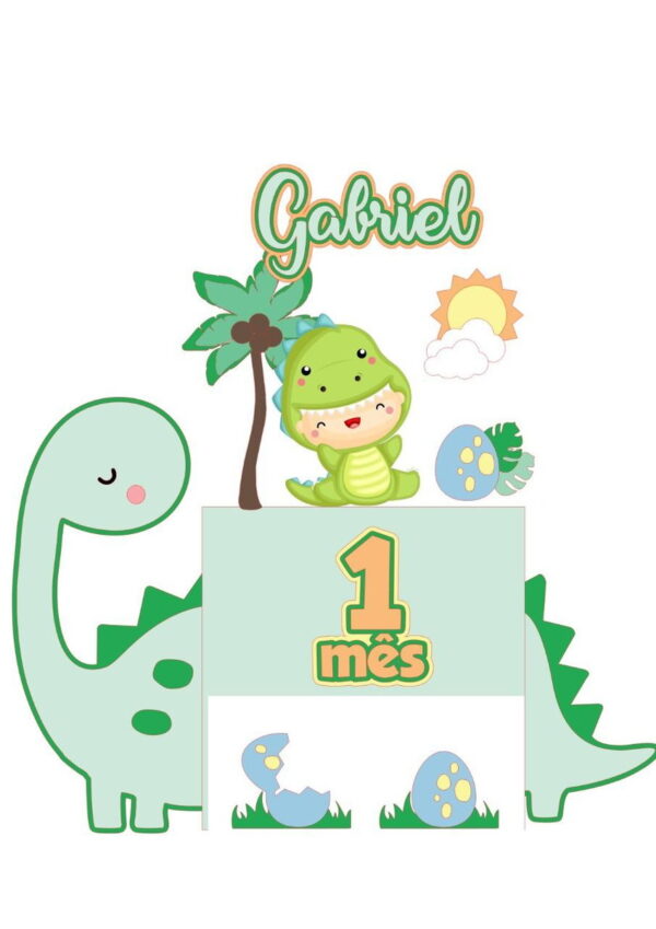ARQUIVO DE CORTE TOPO DE BOLO Dinossauro baby - Imagem 2