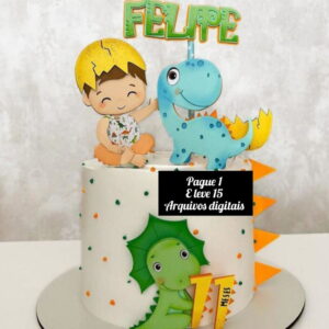 Arquivo de Corte-topo de Bolo Dinossauro Baby