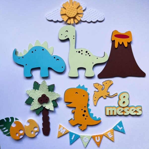Arquivo de Corte Topo de Bolo Dinossauro Baby - Camadas