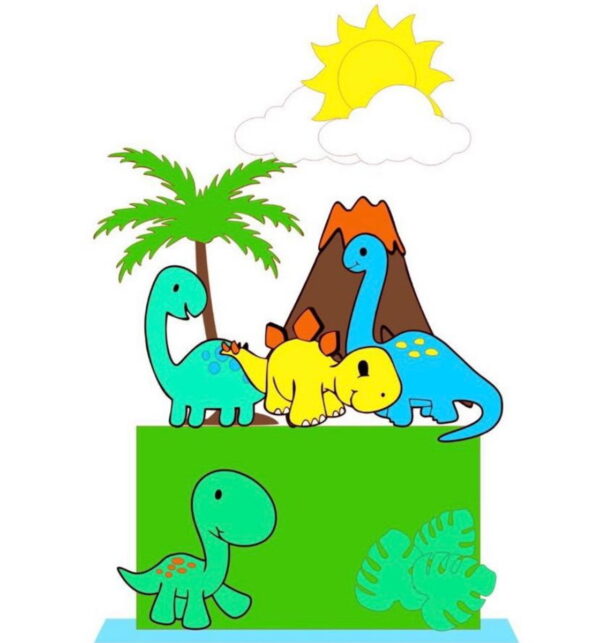 ARQUIVO DE CORTE TOPO DE BOLO Dinossauro baby