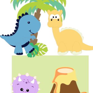 ARQUIVO DE CORTE TOPO DE BOLO Dinossauro baby