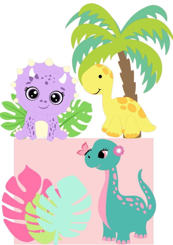 ARQUIVO DE CORTE TOPO DE BOLO Dinossauro baby