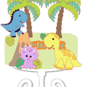 Arquivo de Corte Topo de Bolo Dinossauro Baby *Studio