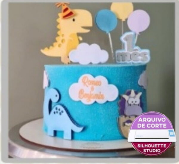 Arquivo de Corte Topo de Bolo Dinossauro Baby *Studio
