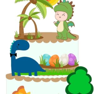 Arquivo de Corte Topo de Bolo Dinossauro Baby *Studio